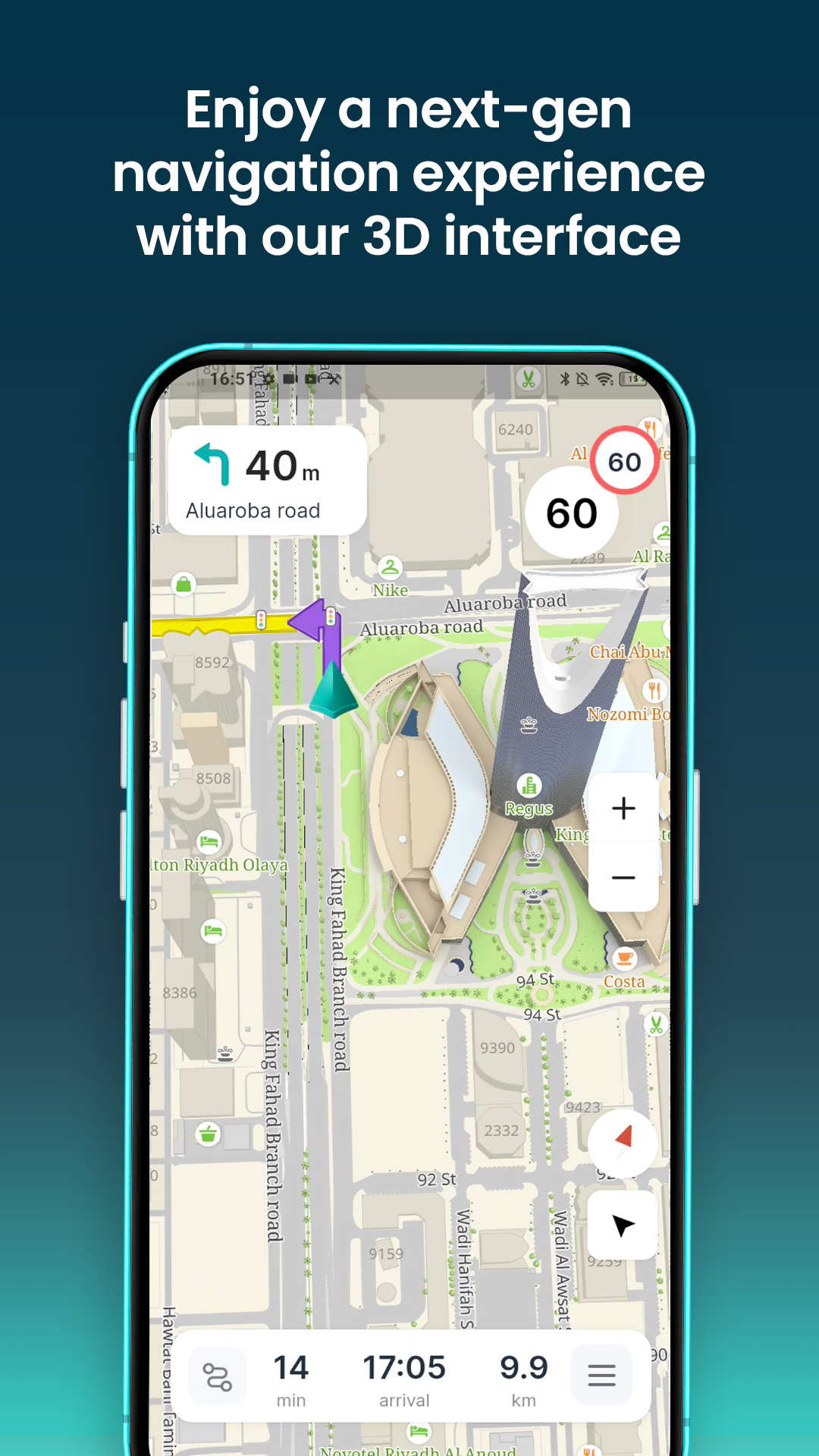 Enjoy a new generation navigation experience with the 3D interface